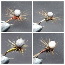 16 MOSCHE PARACADUTE PER PESCA A MOSCHE (4 MODELLI)-PAR 22