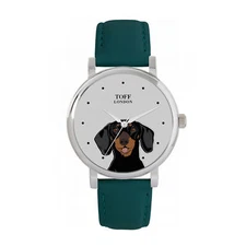 Toff London TLWS-57672 Ladies Black Dachshund Dog Head Watch