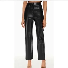 Wilfred Black Faux Leather High Rise Pants 8 Sexy Flattering Revolve