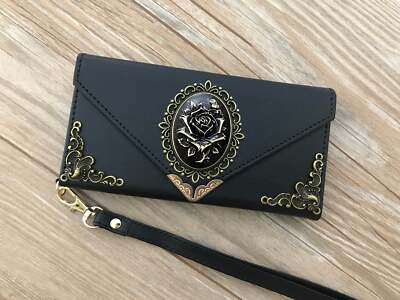 Gothic Floral Rose handmade phone leather wallet case for iPhone / Galaxy MN0750