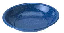 GSI Outdoors Enamelware Graniteware Blue Low Profile Pasta Plate Bowl