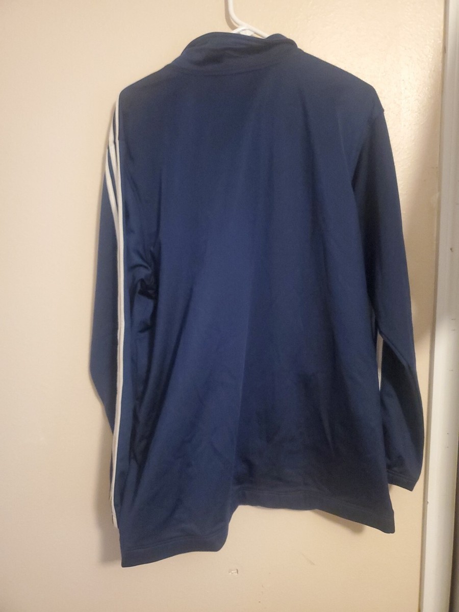 ADIDAS FULL ZIP UP JACKET RN 88387 CA 40312 BLue Striped Size