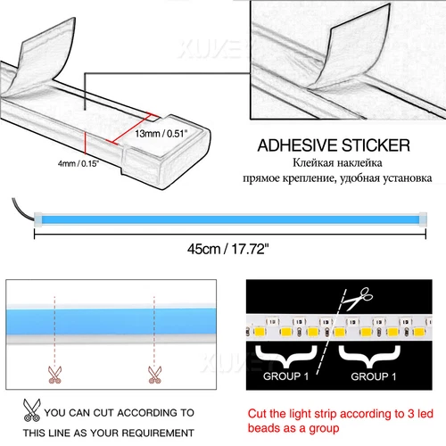 Pair 45cm Sequential LED StripIndicator Turn Signal DRL Daytime Running Light - Picture 2 of 14