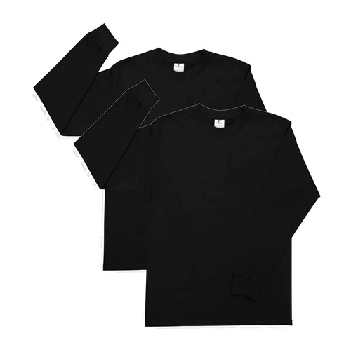 Yazbek Men's Heavy Weight (5.9-Ounce) Crew Neck Long Sleeve T-Shirt - (2-Pack) - Picture 4 of 5