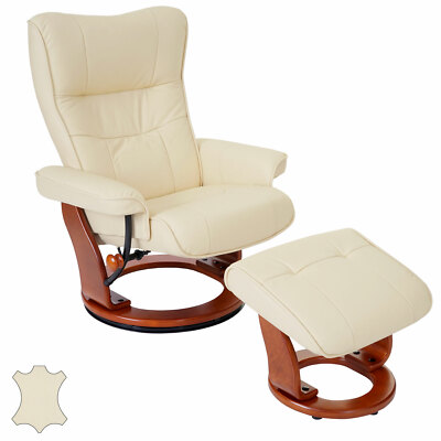 MCA Relaxsessel Montreal, Fernsehsessel, Echtleder 130kg creme, honigfarben