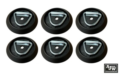Zurrring schwarz Sockel und Stahlring 103 mm Durchmesser (6er Pack) Pferdebox Befestigung