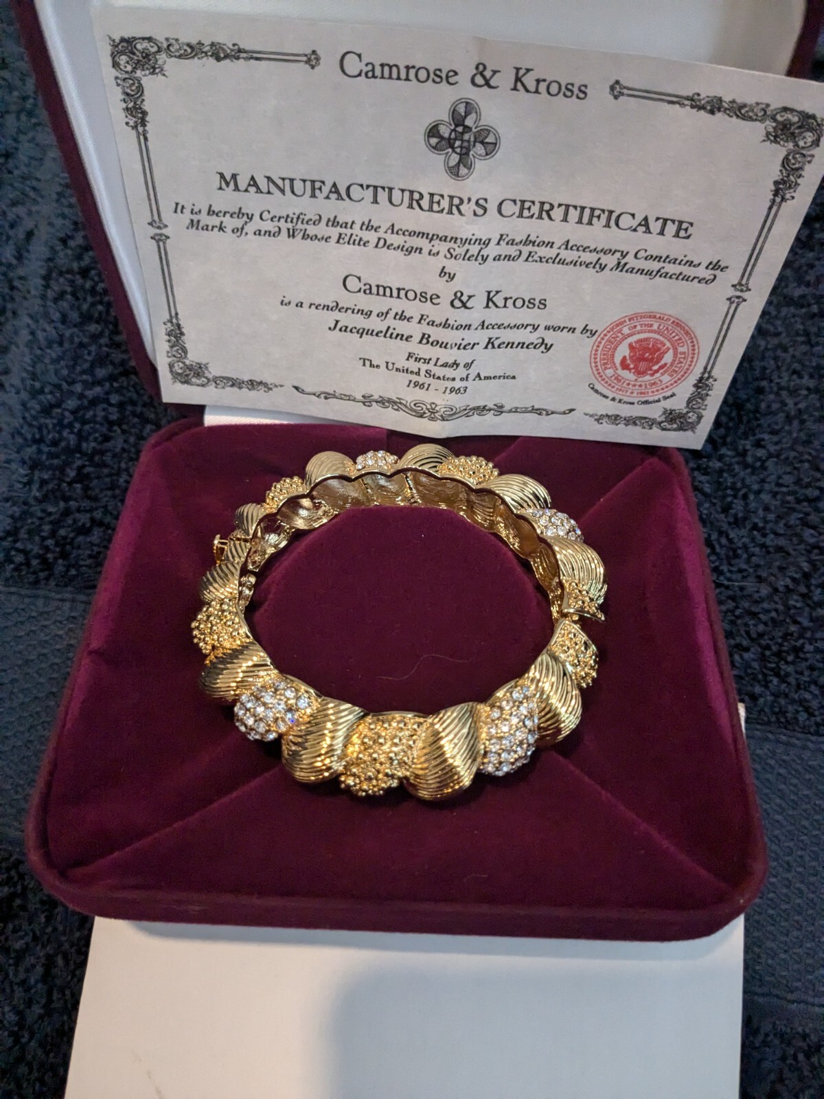 Camrose and Kross Twisted gold bangle JKB set