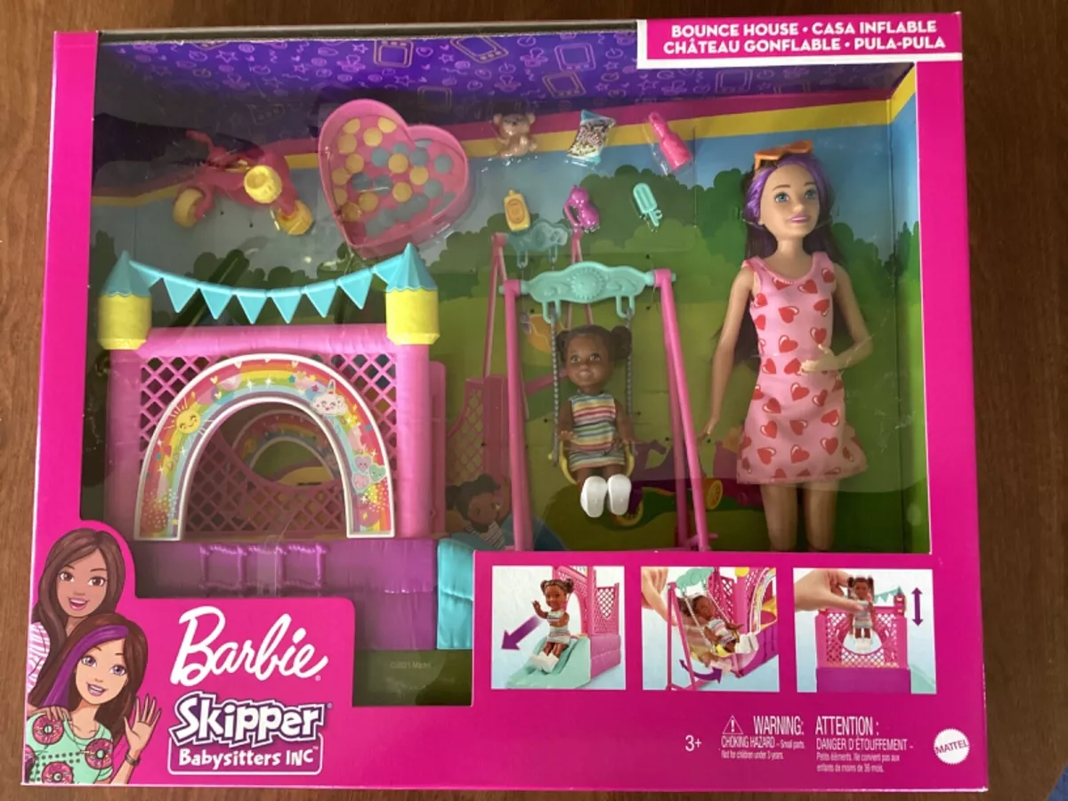 Barbie Skipper Babysitters Inc. Bounce House Dolls and Playset