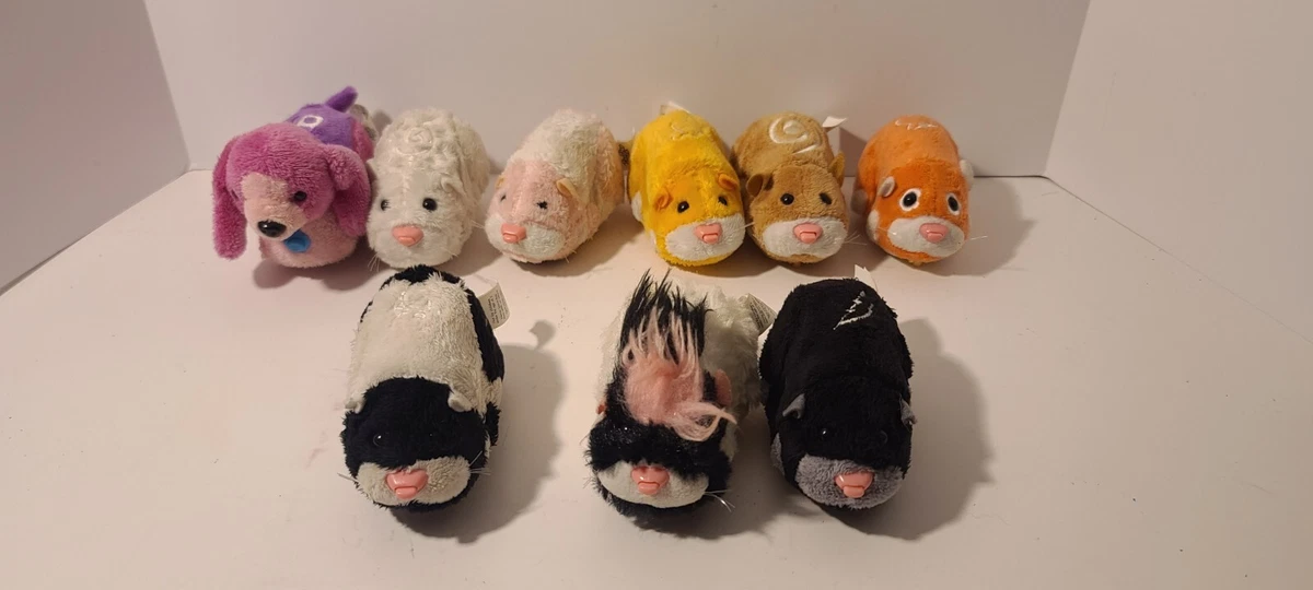 9 Zhu Zhu Pets Lot Electronic  Hamster~Palooza~Jilly~Nugget~Mr.Squggles~Roxie~Pea