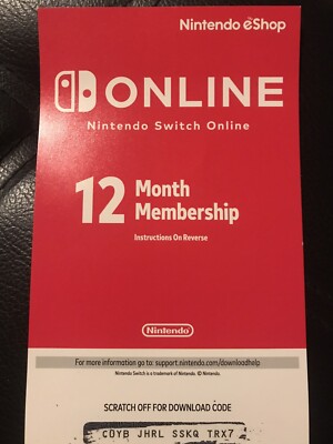 Family Membership Nintendo Switch Digital Gift Card 12 Month