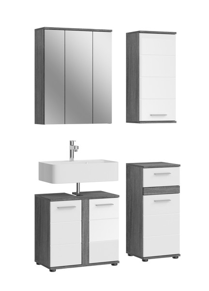 Xonox.Home 4 Tlg. BadmöBel-Set BadezimmermöBel Blake Rauchsilber 114X191X34 Cm-image