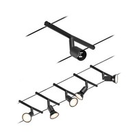 Paulmann Seilsystem Salt Schwarz 5 Spots Ohne Leuchtmittel Max. 10W GU5,3 Dc 60V