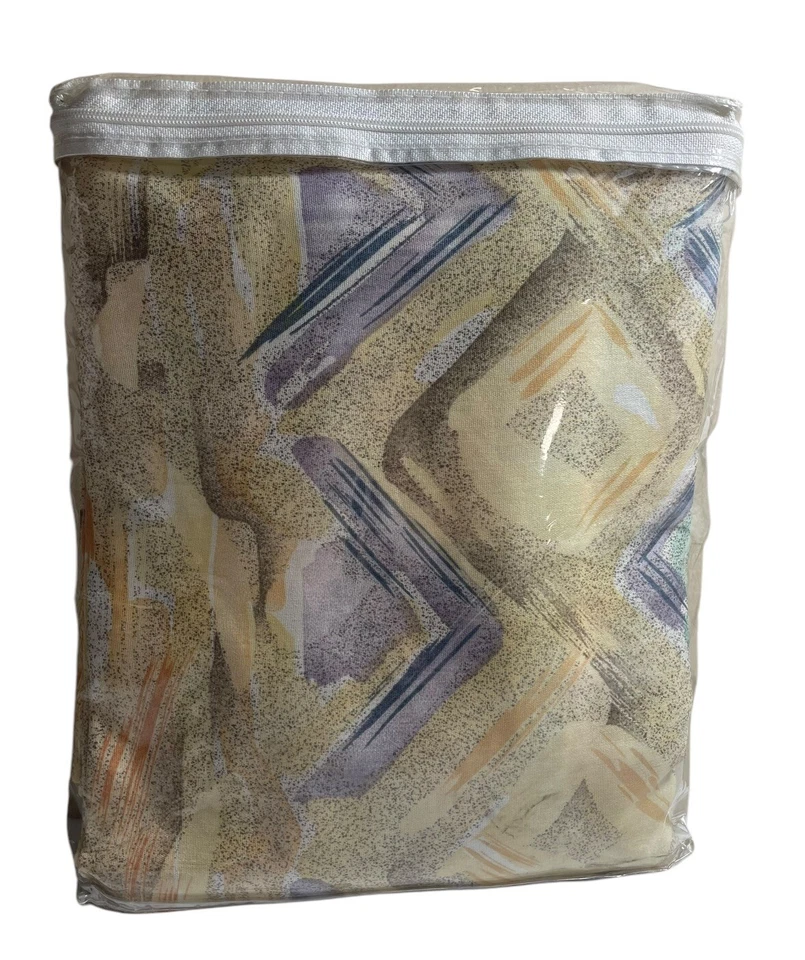 Vintage JCPenney Curtain SAND DUNES Panel Pair w/ Tiebacks 84x63 USA Made 1980s - Image 3 of 4