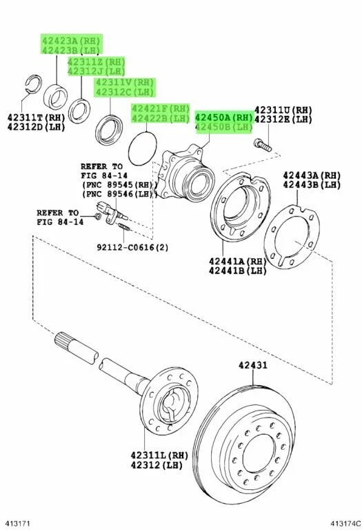 Genuine Toyota 4Runner FJ Lexus GX460 GX470 Rear Hub Bearing Kit RH LH Set of 12 - Изображение 2 из 2