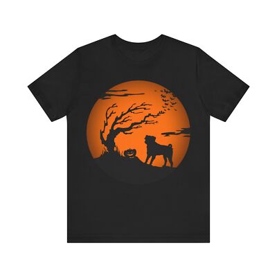 Pug Halloween Shirt Gift for Pug Dog Mom or Dad Black Unisex TShirt Holiday