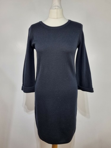 Jaeger Ladies Jumper Dress Black Size 