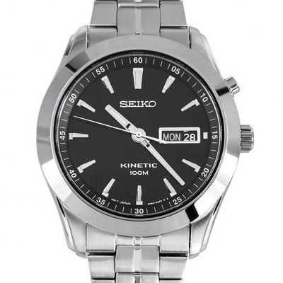 Seiko Kinetic Watch Seiko Kinetic Sports Steel & Gold Trim Watch With Day and  main image 3