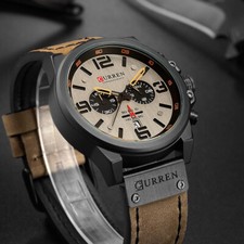 CURREN Men Quartz Watch Brand Chronograph Wristwatch Male Strap Calendar Watches - Image 3