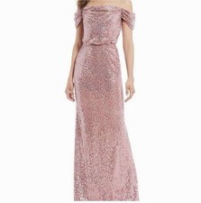 adrianna papell dress 16 Pink Sequin Off The Shoulder