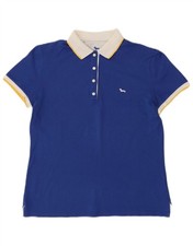 HARMONT & BLAINE Womens Polo Shirt UK 14 Medium Blue Cotton RY34