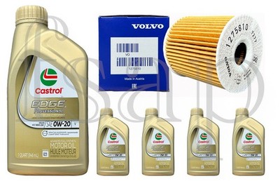 Genuine Volvo Oil Change Kit 2000-2004 Volvo V40 1.9L L4 Castrol Edge oil 0w20