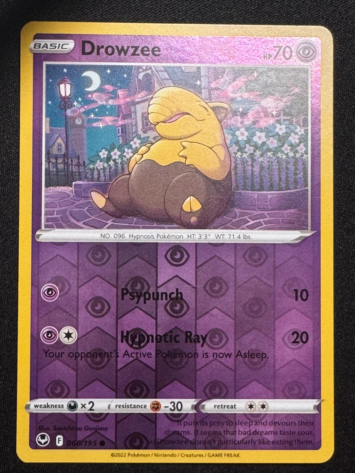 Drowzee 060/195 Reverse Holo Silver Tempest NM/M Common Pokemon