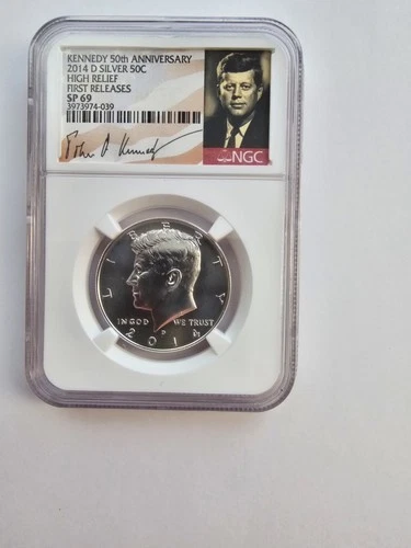SILVER 2014 D SP 69 KENNEDY HALF DOLLAR GRADED NGC 50C D MINT SILVER COIN