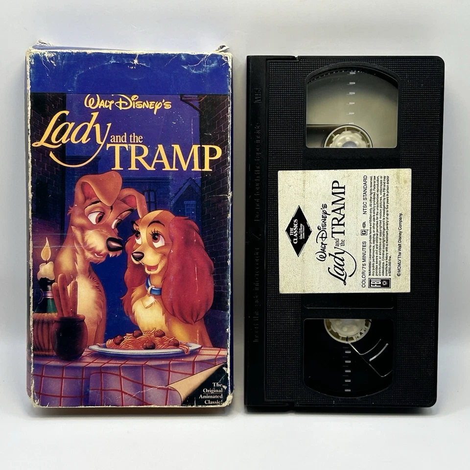 Lady & the Tramp VHS Disney Tape Black Diamond Classics VTG Slipcover Case Rare! - Image 3 of 4