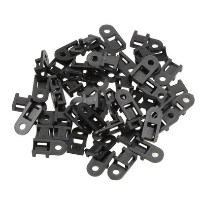 100 PCS 19.6x9.5x5mm Black Cable Tie Mount Base Saddle Type Mount
