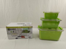 Luxear 3 Frischhaltedosen mit Deckel Sieb, Vorratsdosen dicht und trennbar Grün