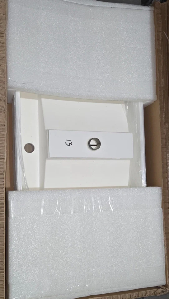 Matte White Wall-Mount Floating Sink Solid Surface Stone Resin Bathroom - Image 3 of 4