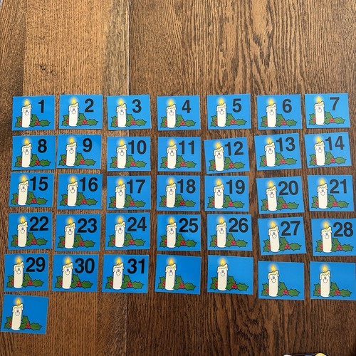 Vtg Carson Dellosa 90s Y2K Calendar Pieces Smiling Candles December Christmas