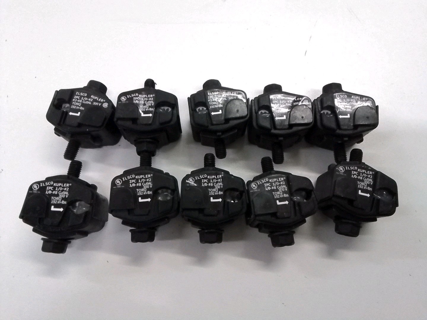 Lot Of (10) ILSCO Kupler IPC 1/0-#2 300v 1/0-#8 Insulation Piercing Tap Connetor