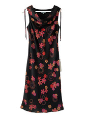 Atmosphere Y2K Black Floral Cowl Neck Midi Dress Size 10 Flower Power