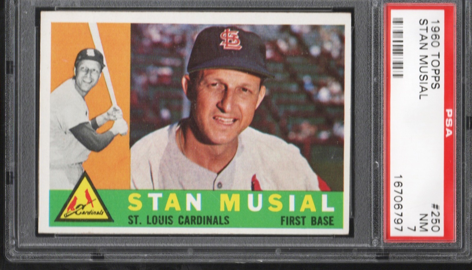 1960 Topps #250 Stan Musial, HOF, Cardinals, PSA 7