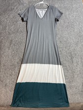 Colorblock Maxi Dress Small Flowy Boho Coastal Chic Casual Resortwear Minimalist