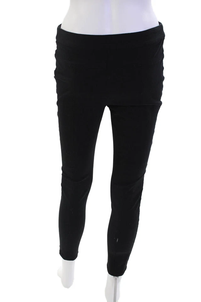 Vivienne Tam Womens Flat Fron Snap Closure Mid-Rise Skinny Pants Black Size S Foto 3 de 4