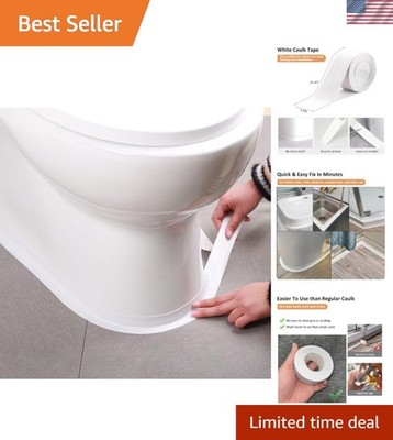 White Caulk Tape Self Adhesive Waterproof, Bathroom Peel & Stick Caulking Str...