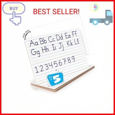 SCRIBBLEDO 5 Pack Double Sided Whiteboard Lined Dry Erase Board for Kids Ruled W