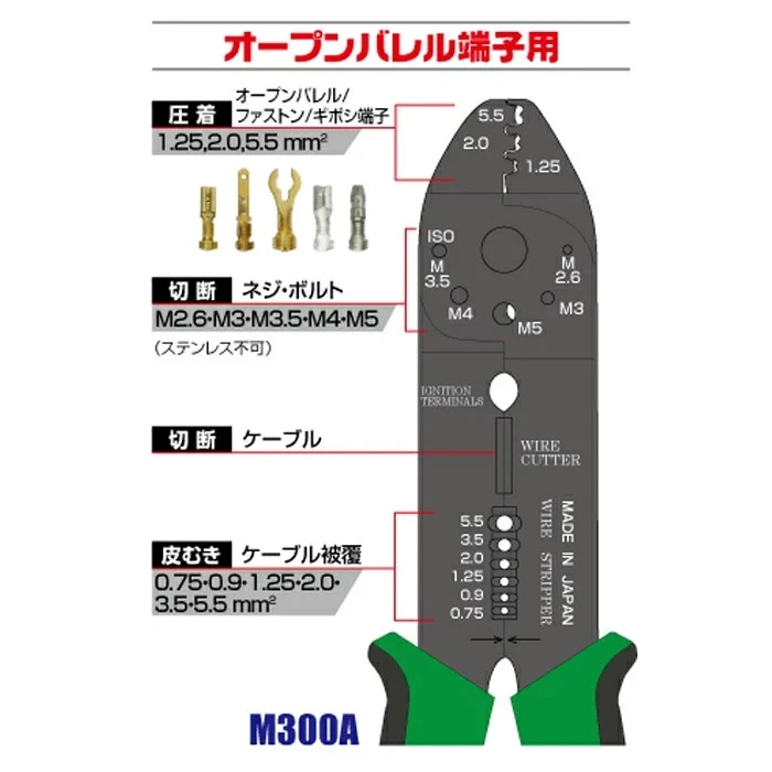 Alicates eléctricos Marvel M300A para terminales de barril abierto Foto 3 de 3