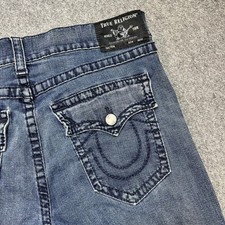 Vtg Y2K True Religion Geno Relaxed Slim Jeans Men 38 Dark Wash Blue Denim