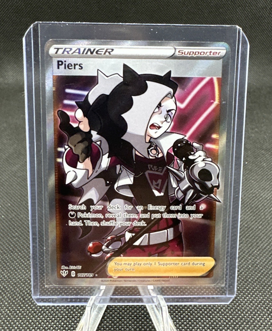 Piers 187/189 Darkness Ablaze NM Full Art Ultra Rare Pokemon Card