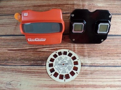 Vintage View Master Lot Sawyer's Black Model C Red Model G Popeye 3D Reel