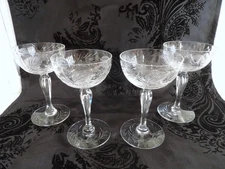 Grandma's Vintage Stemmed German Cut Crystal Liquer Sherry Coupe's~Cordials