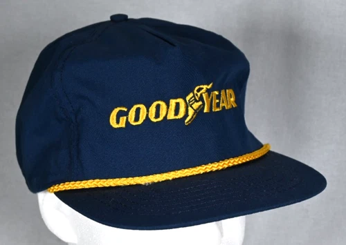 NEW Vintage SWINGSTER Goodyear Snapback Cap Hat Blue w/ Gold Rope