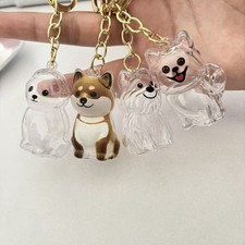Clear Pet Hair Keychain Cute Dog Fur Keepsake Holder Creative Transparent Pet Ha