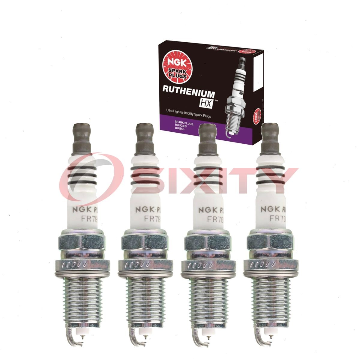 4 pcs NGK Ruthenium HX Spark Plugs for 1997-2005 Hyundai Accent 1.6L 1.5L L4 zn