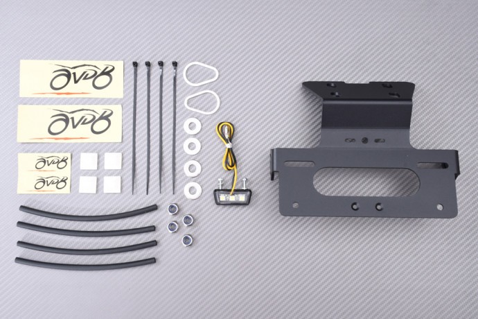 Support plaque d'immatriculation CNC alu AVDB pour les balades en Yamaha XJ6N