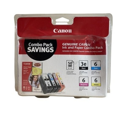 Canon BCI-3e BCI-6 B/C/M/Y Standard Yield Ink Cartridge, 4/Pack (4479A292) NEW