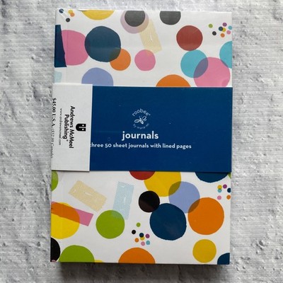 Roobee Mini Journals by Mara-Mi Set of 3 Bright Colors Dots Stripes Lined
